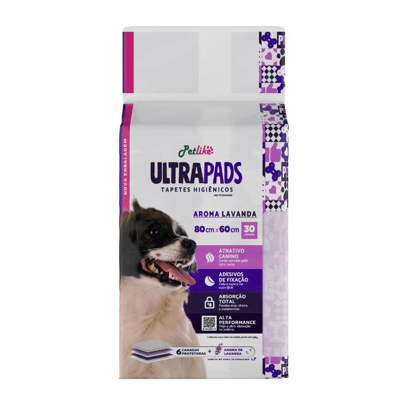 Tapete Higiênico com Aroma de Lavanda para Cães - PetLike  - 80x60cm - 30 und