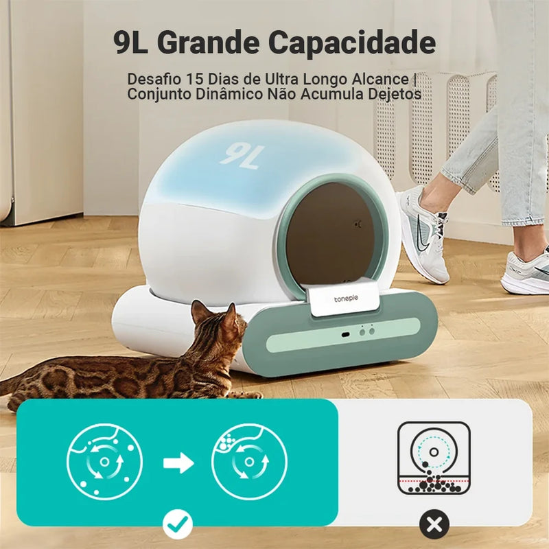 Caixa de Areia Automático para Gatos Grande Caixa de Areia Autolimpante - Newpet