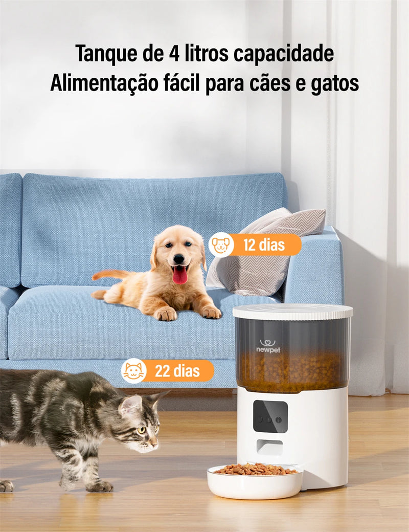 Alimentador automático para animais de estimação com WIFI - NewPet