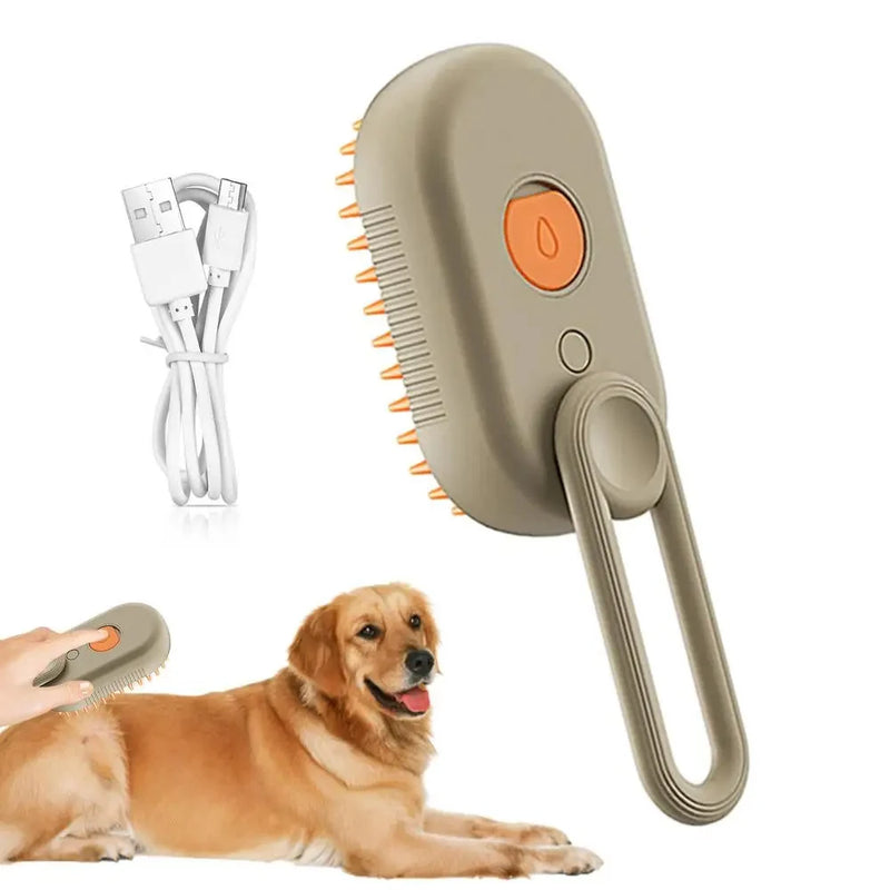 Escova de massagem e remoção de pelos para cães e gatos a vapor - PeloMagic